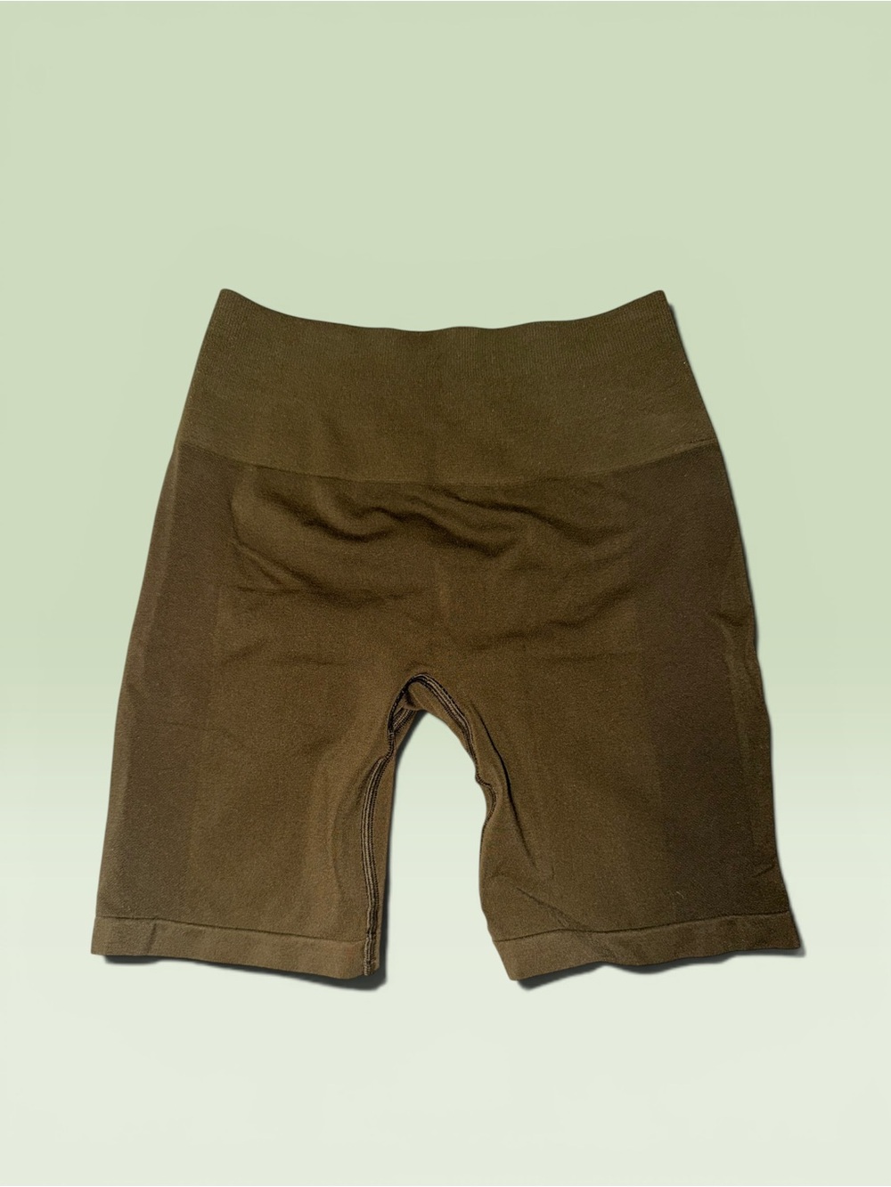 Olive Green High-Waist Women's Biker Shorts